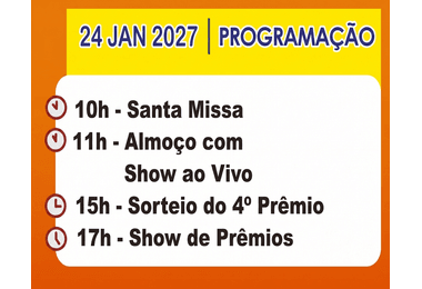 Programação do dia 24 de janeiro de 2027