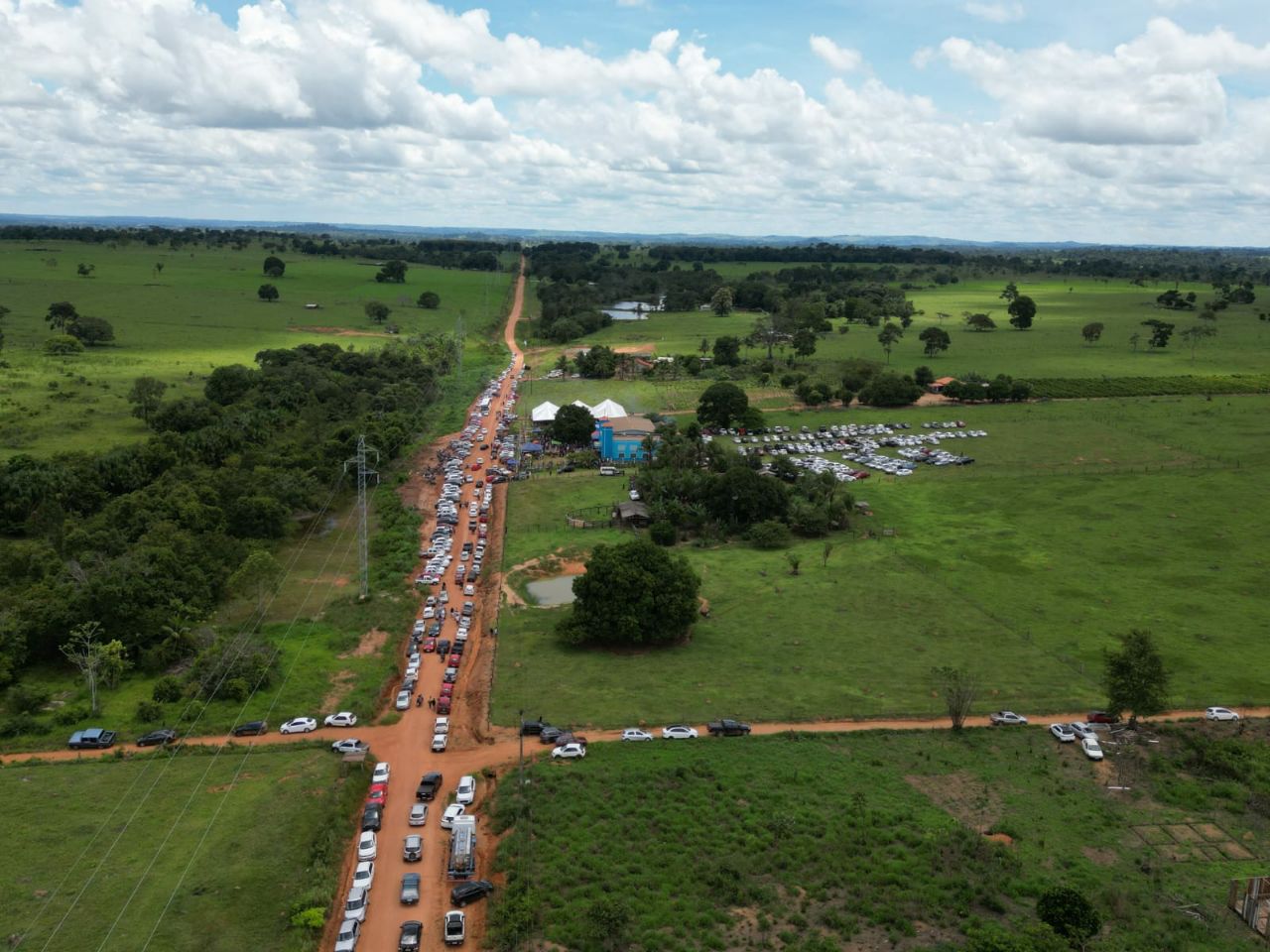 Vista aérea da Festa do Padroeiro São Sebastião